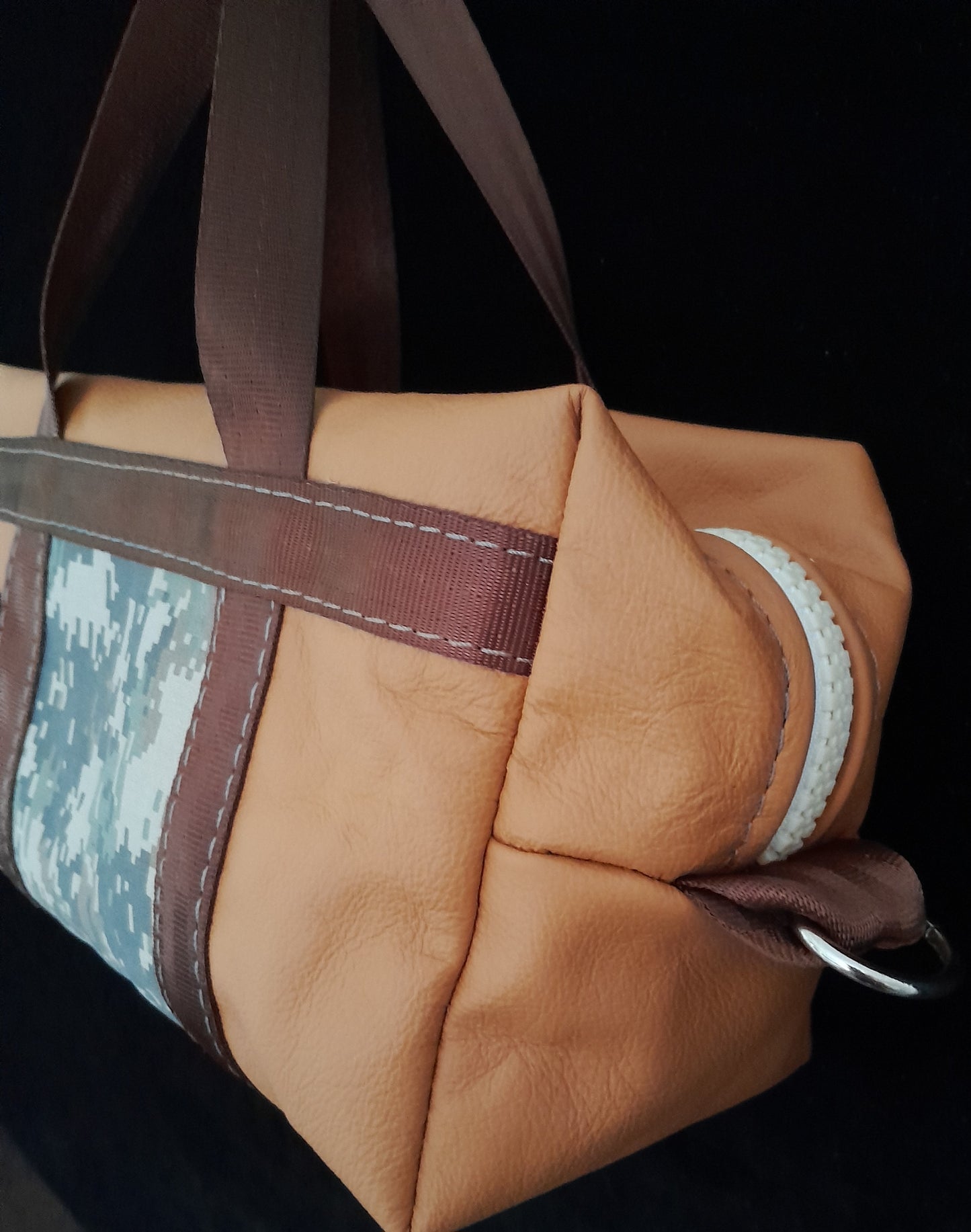 'CAMO ON COW' Small leather bag