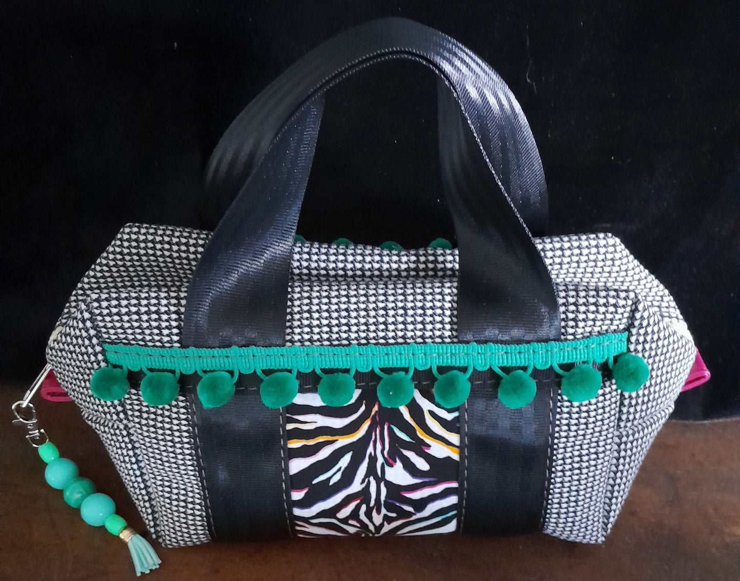 'POM-POM ZEBRA' Small bag