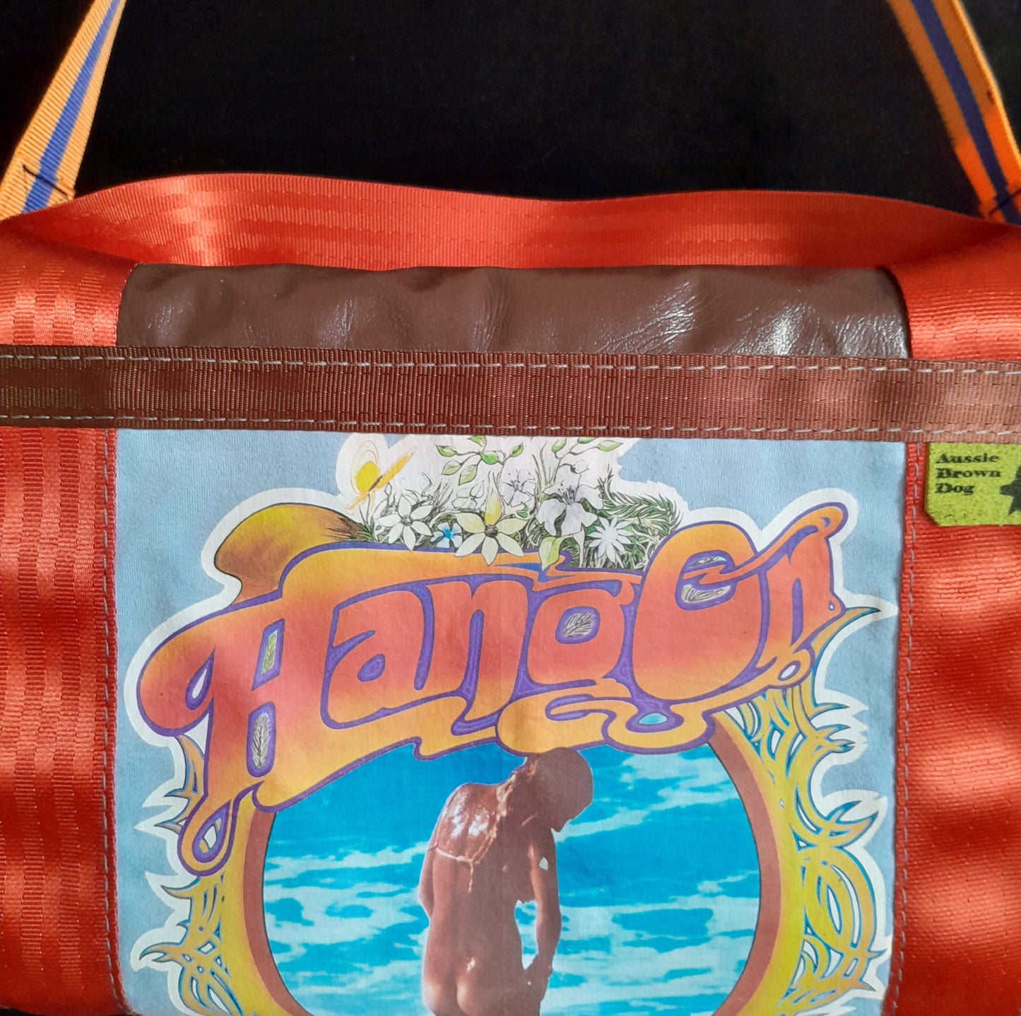 'Hang On' Original 70's transfer design Large overnight bag🏵