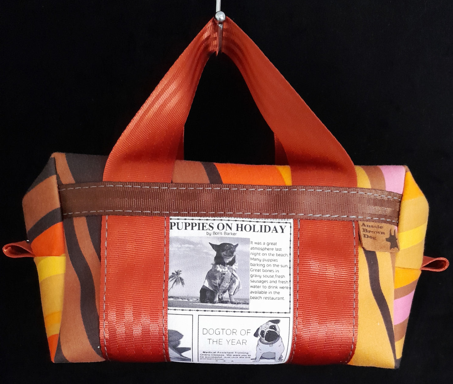 'PUPPIES ON VINTAGE HOLIDAY' Small Bag