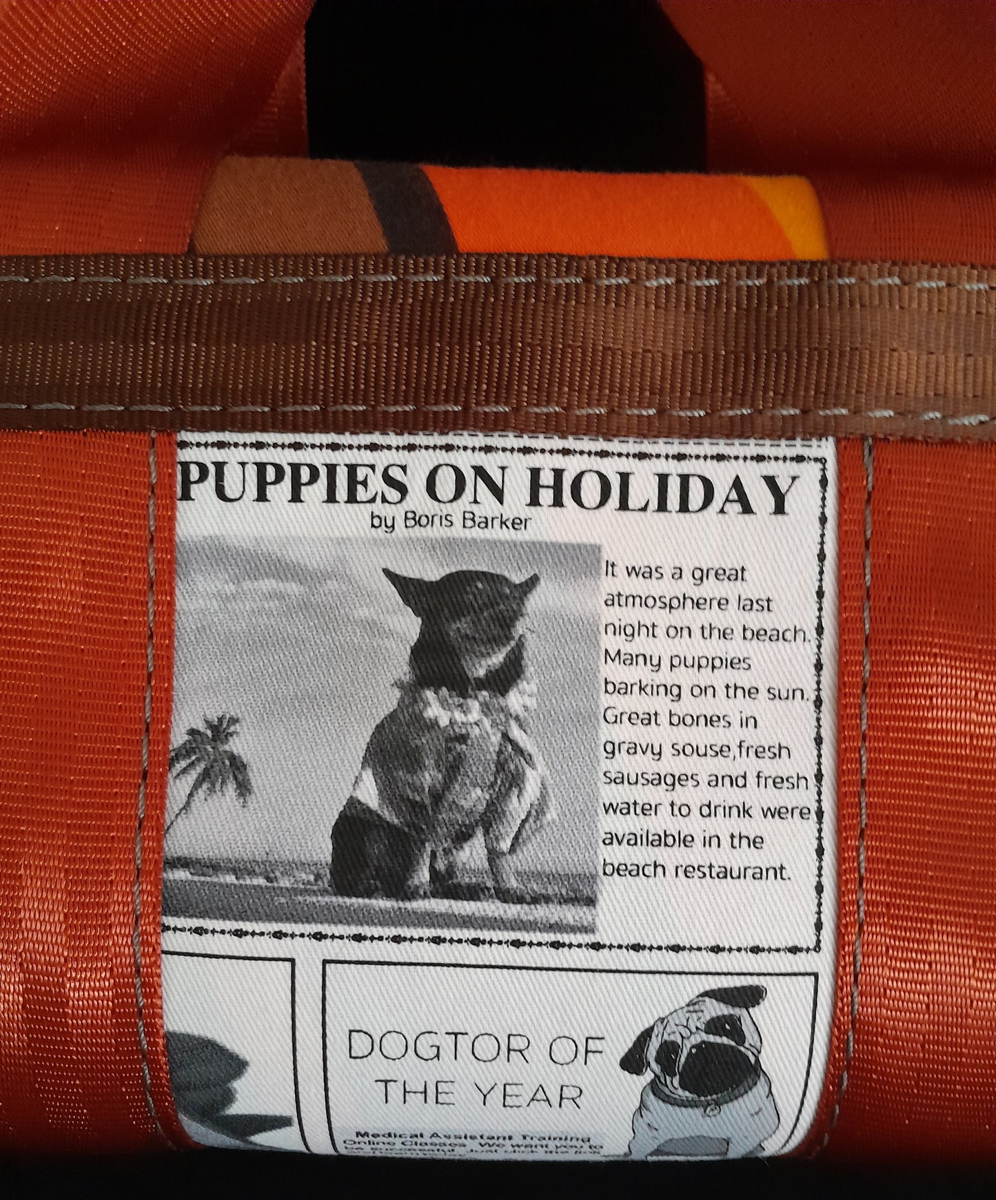 'PUPPIES ON VINTAGE HOLIDAY' Small Bag