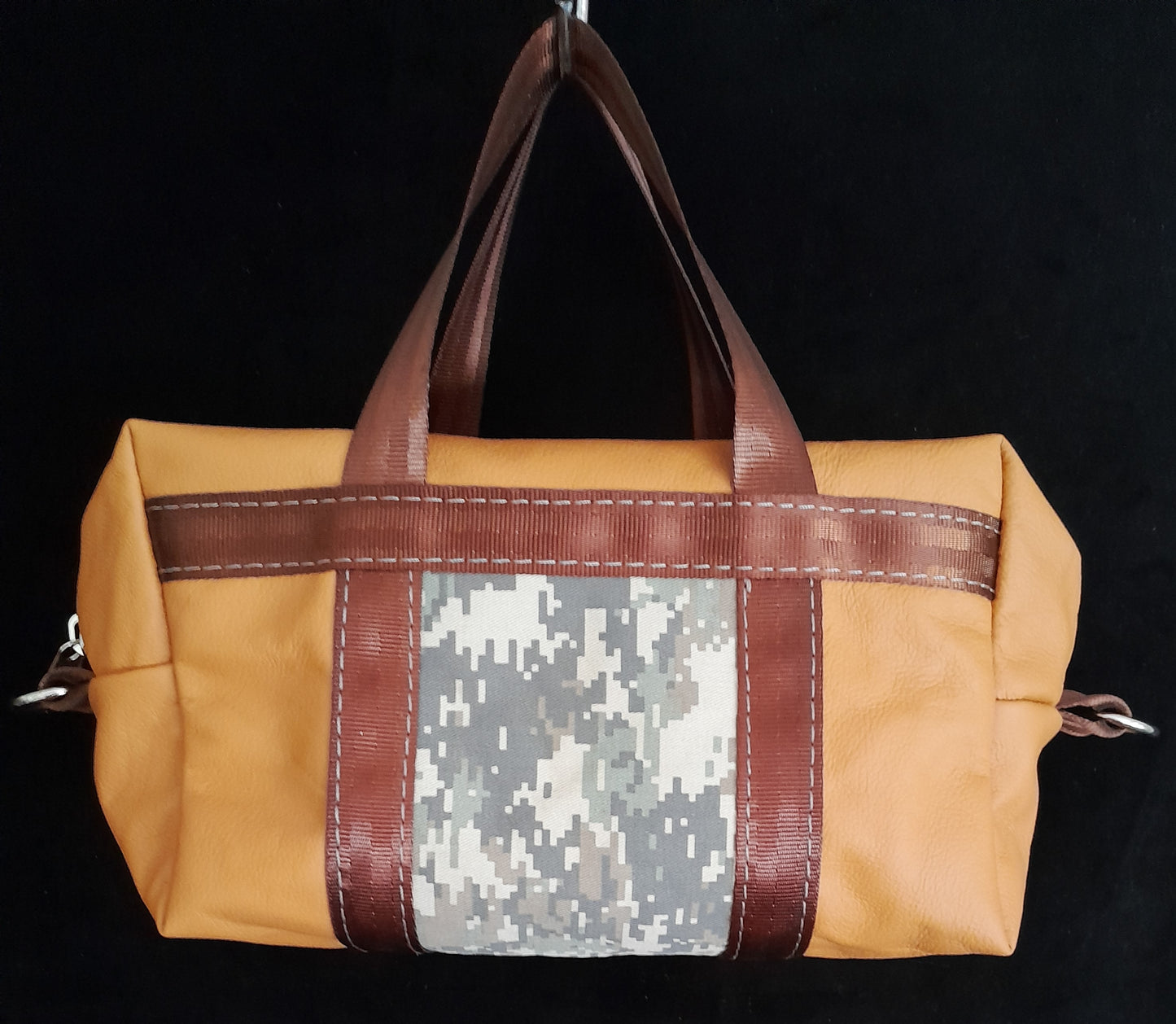 'CAMO ON COW' Small leather bag