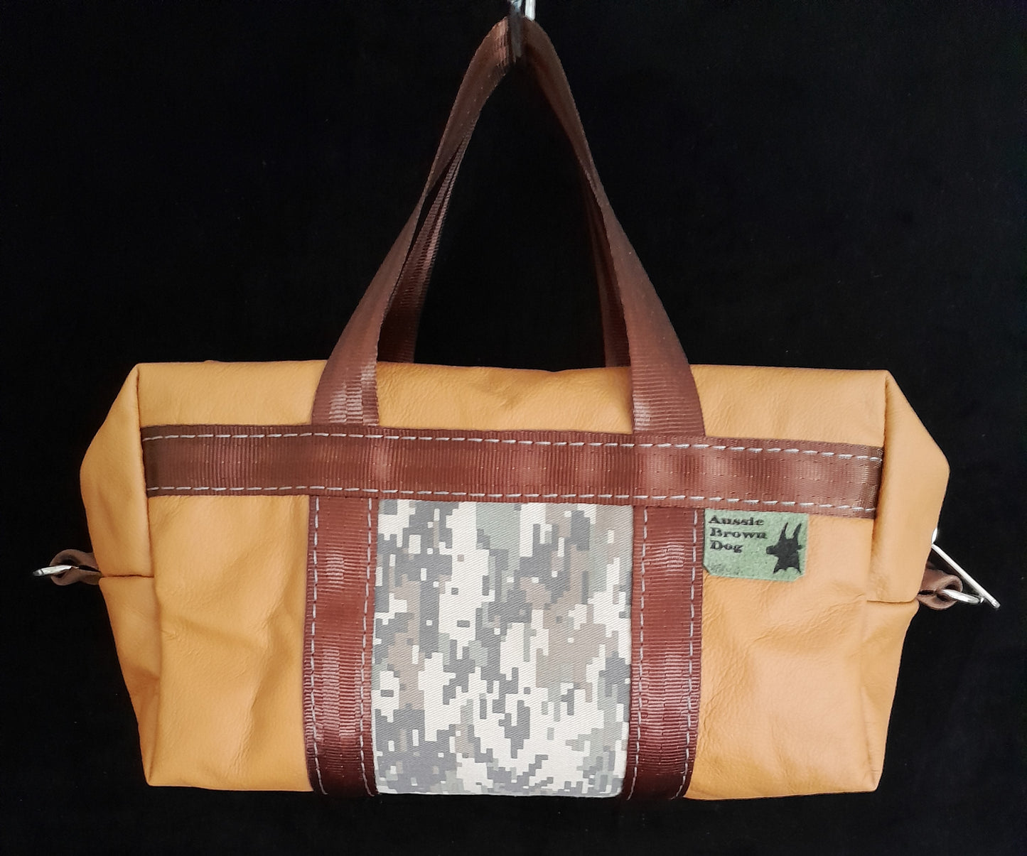'CAMO ON COW' Small leather bag