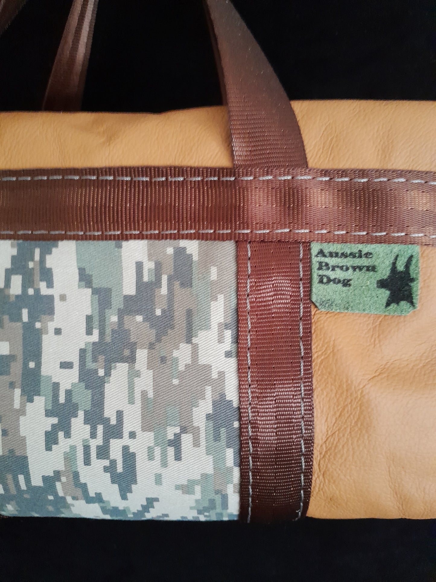'CAMO ON COW' Small leather bag
