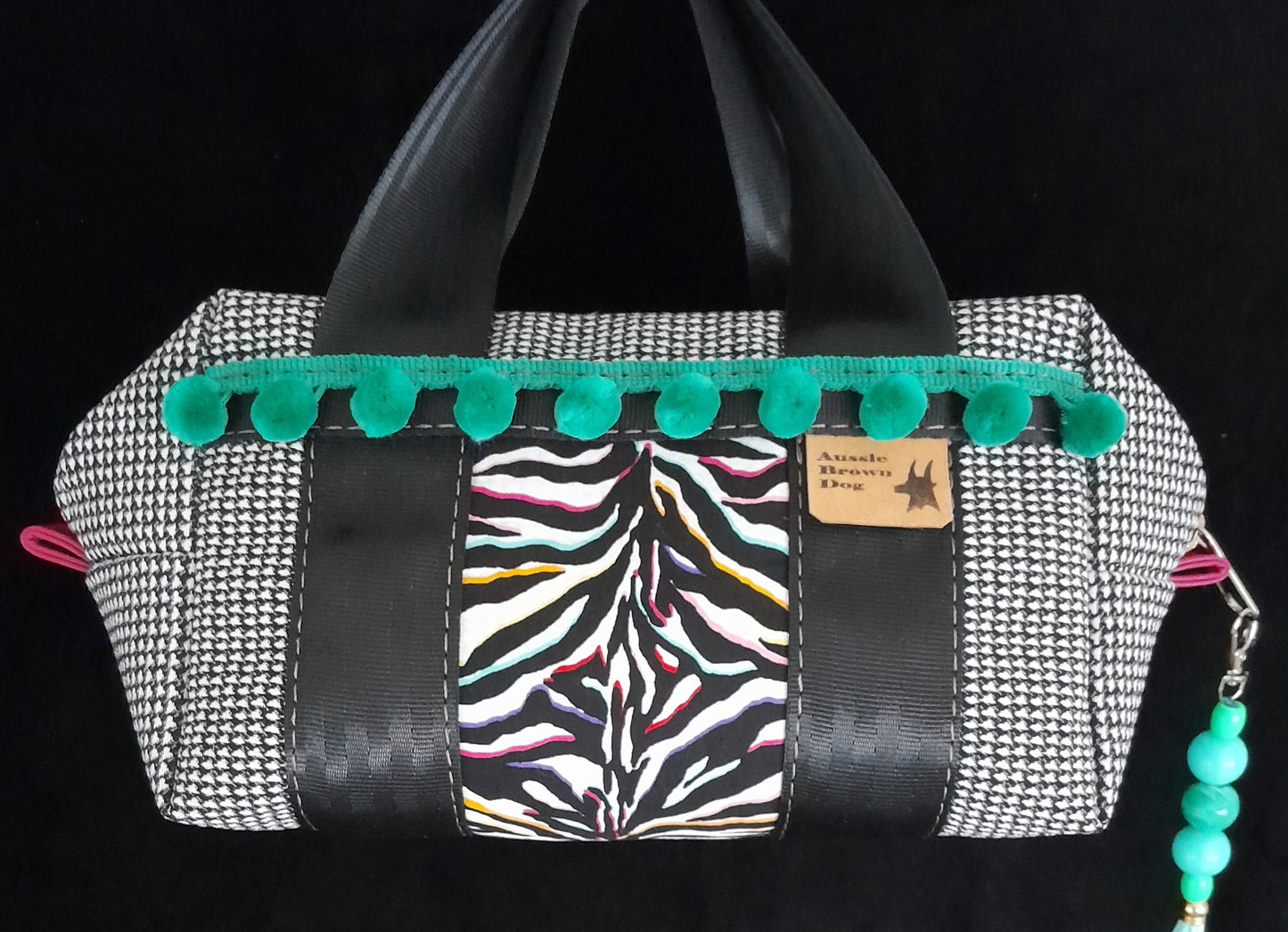 'POM-POM ZEBRA' Small bag