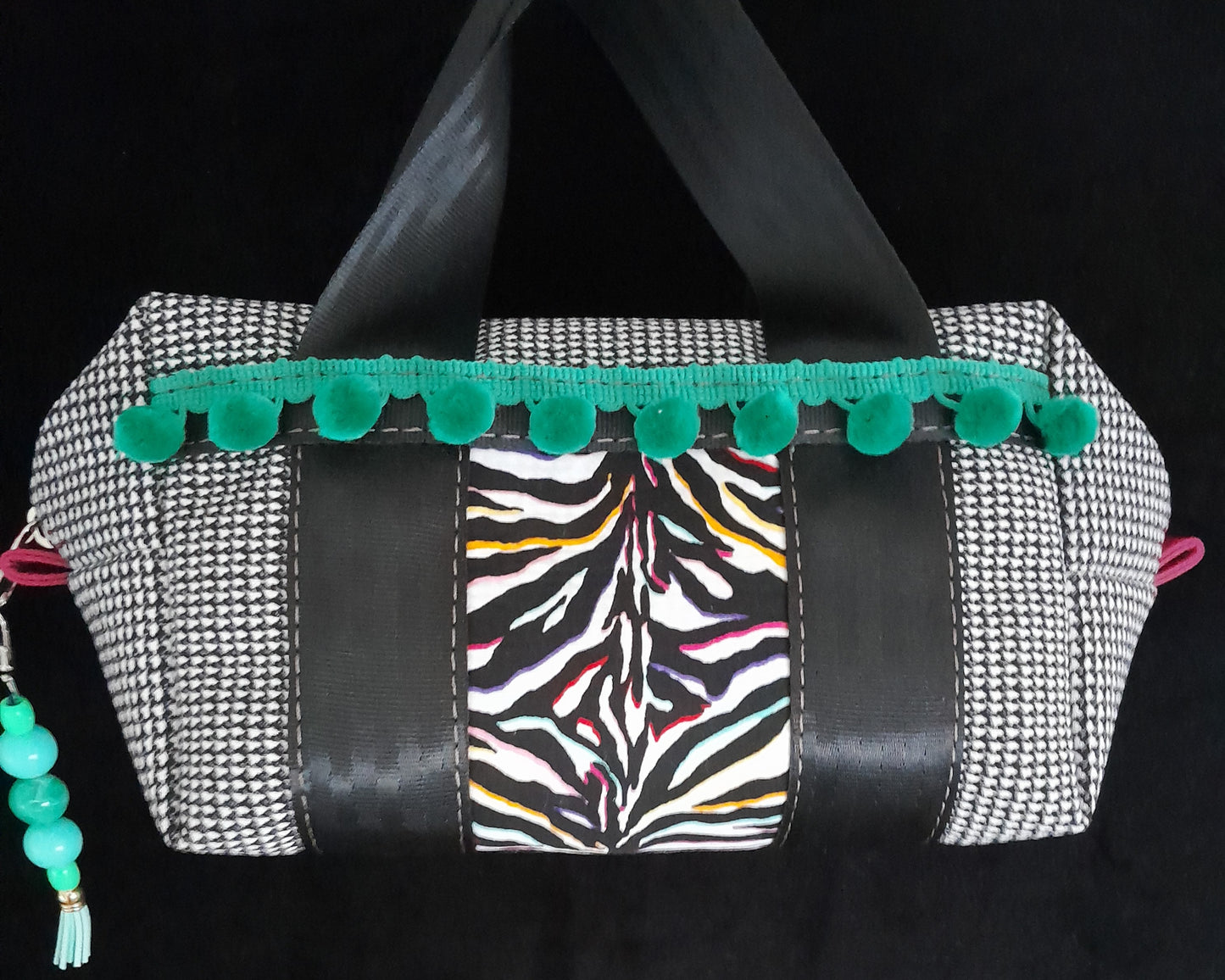 'POM-POM ZEBRA' Small bag