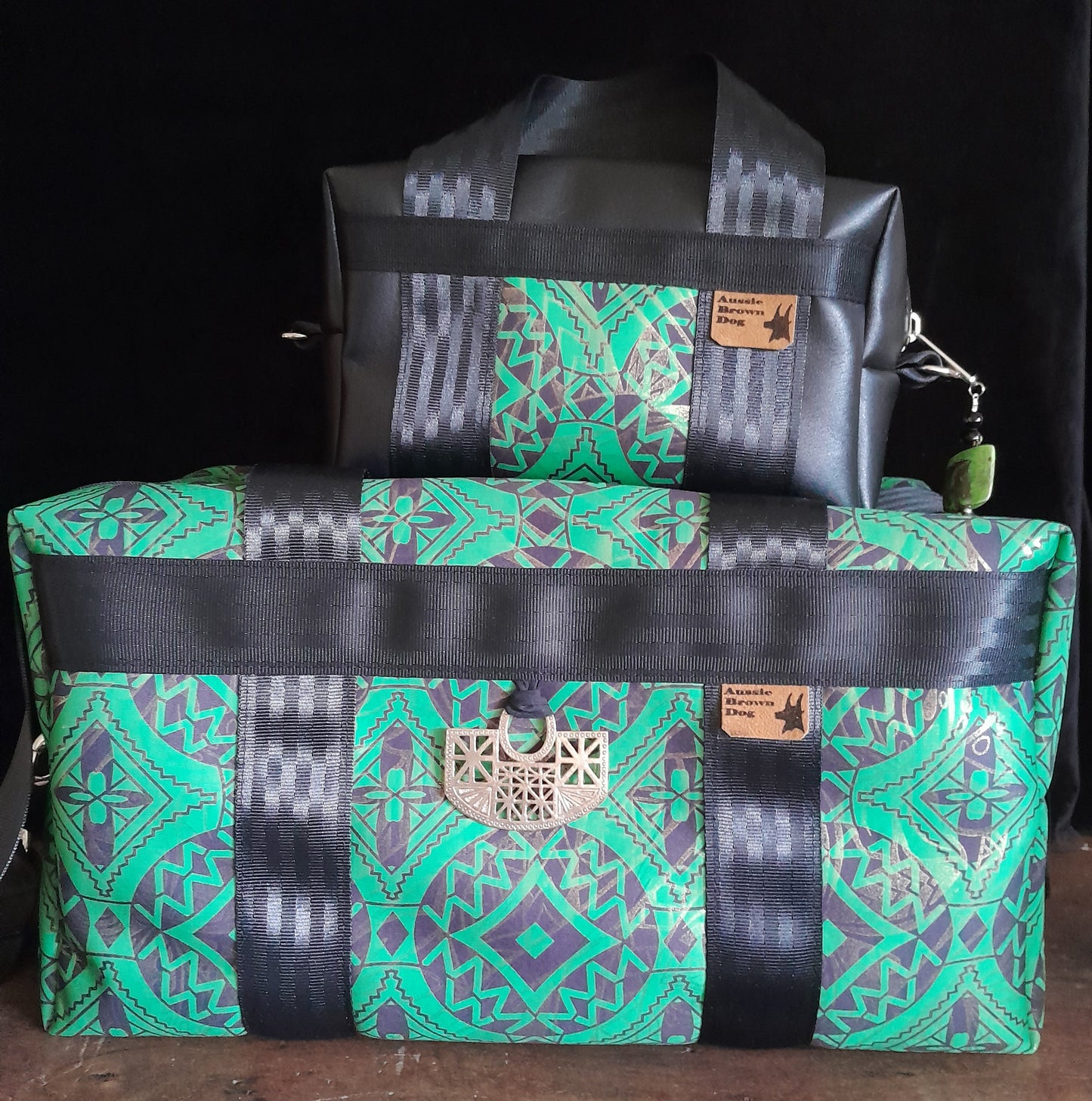 'JADE GREEN GEO' Bag Set