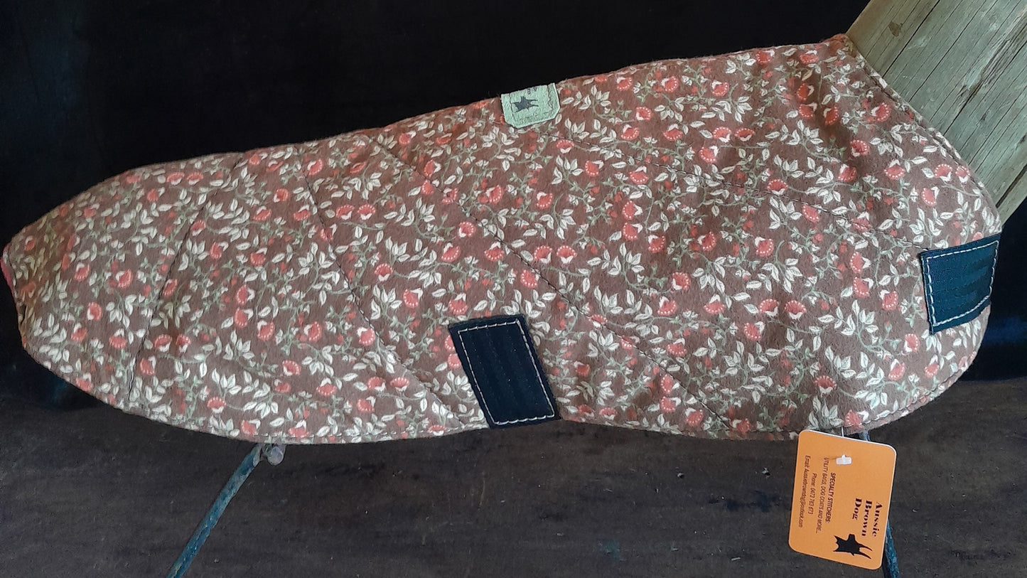 DOG COAT EXTRA LARGE 'Flannelette Floral' CLEARANCE